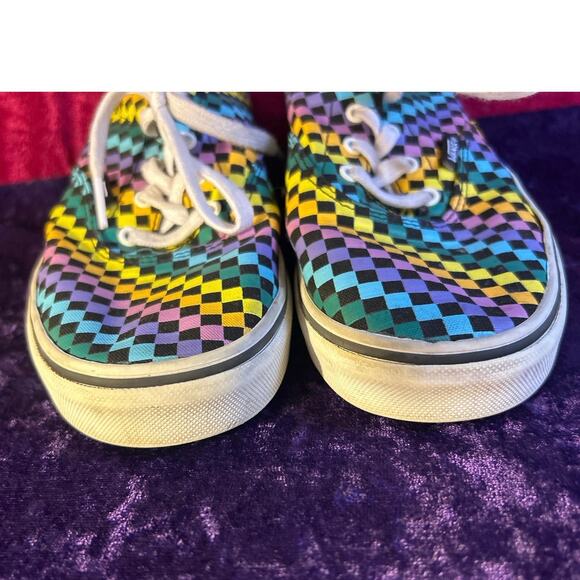 Vans Colorful Rainbow Checker Missy Sz 5, Tennis, Sneakers Lace Up,721356 - Picture 7 of 7